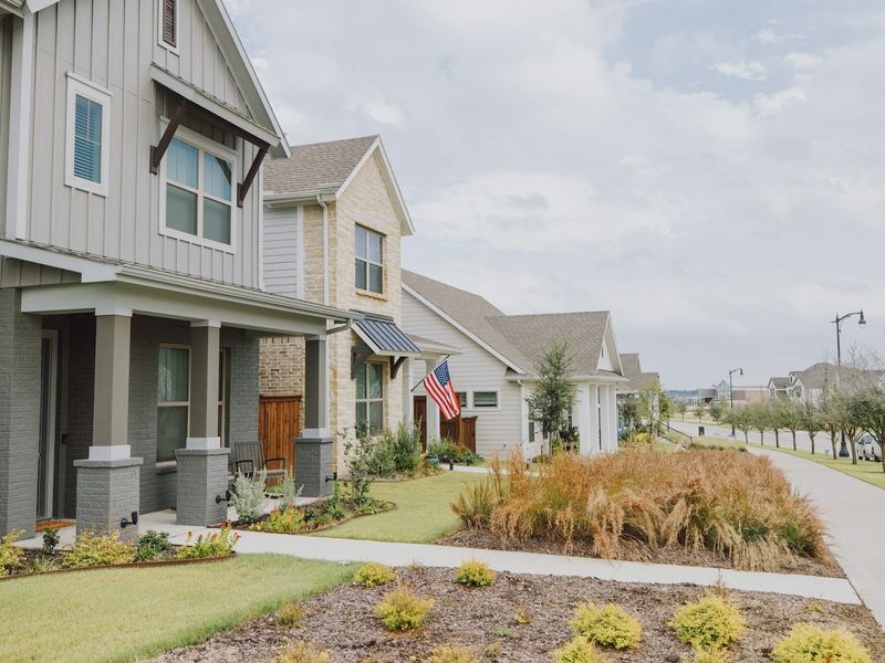 Exterior of a new-construction transitional single-family home (sample photo, not the actual property)